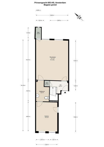 Floor Plan 1 - Prinsengracht 683 D